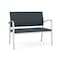 Lesro Newport 2 Seat Tandem Seating Metal Frame No Center Arms, Silver, RS Night Sky Upholstery NP1501 - alternate 1